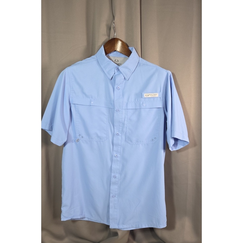 Real Tree Fishing Vented Shirt Mens Small Button Up Short Sleeve